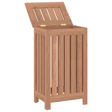 vidaXL Καλάθι Άπλυτων 35 x 25 x 60 εκ. από Μασίφ Ξύλο Teak