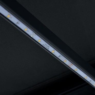 vidaXL Τέντα Συρόμενη Χειροκίνητη με LED Ανθρακί 350 x 250 εκ.