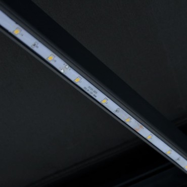 vidaXL Τέντα Συρόμενη Χειροκίνητη με LED Ανθρακί 400 x 300 εκ.