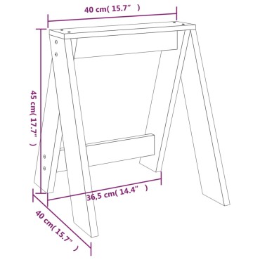 vidaXL Σκαμπό 2 τεμ. Γκρι 40x40x45cm από Μασίφ Ξύλο Πεύκου