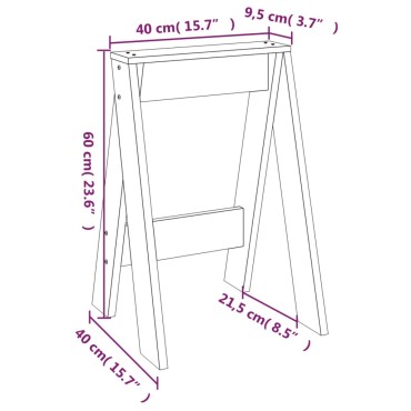 vidaXL Σκαμπό 2 τεμ. Λευκή 40x40x60cm από Μασίφ Ξύλο Πεύκου