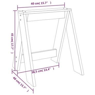 vidaXL Σκαμπό 2 τεμ. Μαύρα 40x40x45cm από Μασίφ Ξύλο Πεύκου