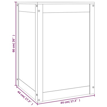 vidaXL Καλάθι Ρούχων Μαύρο 44x44x66 εκ από Μασίφ Ξύλο Πεύκου