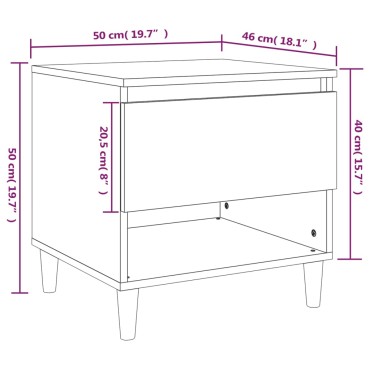 vidaXL Κομοδίνα 2 τεμ. Sonoma Δρυς 50x46x50cm από Επεξεργασμένο Ξύλο