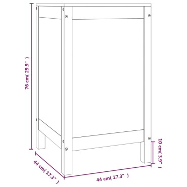 vidaXL Καλάθι Ρούχων Μαύρο 44x44x76 εκ από Μασίφ Ξύλο Πεύκου