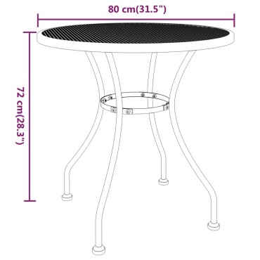 vidaXL Τραπέζι Κήπου Ανθρακί 80x72cm από Εκτεταμένο Μεταλ. Πλέγμα 1 τεμ.