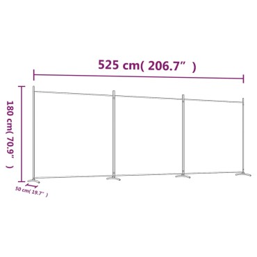 vidaXL Διαχωριστικό Δωματίου με 3 Πάνελ Καφέ 525x180cm από Ύφασμα 1 τεμ.