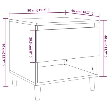 vidaXL Κομοδίνο Γκρι Sonoma 50x46x50cm από Επεξεργασμένο Ξύλο 1 τεμ.