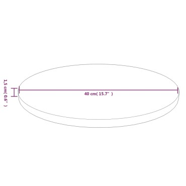 vidaXL Επιφάνεια Τραπεζιού Στρογγυλή Σκ. Καφέ 40x1,5cm Ξύλο Δρυς 1 τεμ.