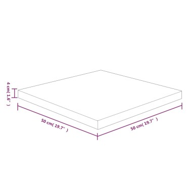 vidaXL Επιφάνεια Τραπεζιού Τετράγωνη Αν. Καφέ 50x50x4cm Ξύλο Δρυς 1 τεμ.