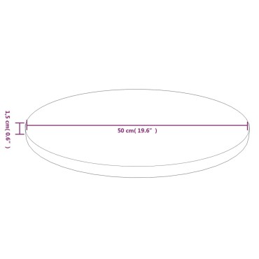 vidaXL Επιφάνεια Τραπεζιού Στρογγυλή Σκ. Καφέ 50x1,5cm Ξύλο Δρυς 1 τεμ.