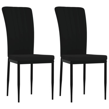 vidaXL Καρέκλες Τραπεζαρίας 2 τεμ. Μαύρες Βελούδινες 42x57,5x95cm