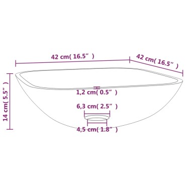 vidaXL Νιπτήρας Μαύρος 42 x 42 x 14 εκ. Γυάλινος