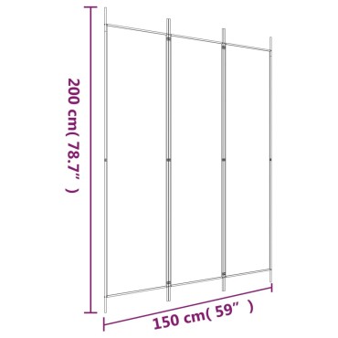 vidaXL Διαχωριστικό Δωματίου με 3 Πάνελ Καφέ 150x200cm από Ύφασμα 1 τεμ.