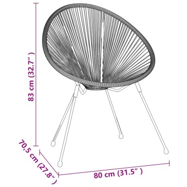 vidaXL Σετ Τραπεζαρίας Κήπου 5 τεμ. Μαύρο 70x74cm