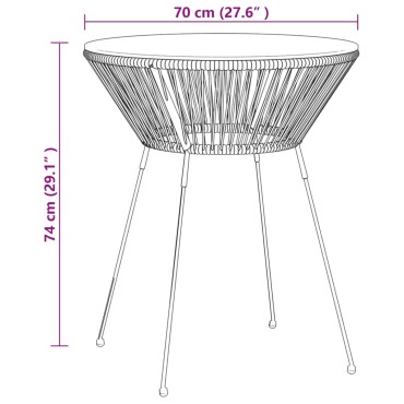 vidaXL Σετ Τραπεζαρίας Κήπου 5 τεμ. Μαύρο 70x74cm