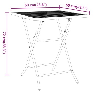 vidaXL Τραπέζι Κήπου Ανθρακί 60x60x72cm από Εκτεταμένο Μεταλ. Πλέγμα 1 τεμ.