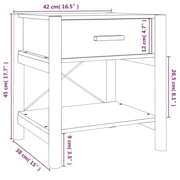 vidaXL Κομοδίνα 2 τεμ. Μαύρα 42x38x45cm από Επεξεργασμένο Ξύλο