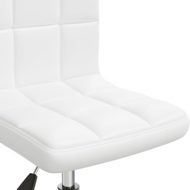 vidaXL Καρέκλα Τραπεζαρίας Περιστρεφόμενη Λευκή από Συνθετικό Δέρμα 40x47x(74,5-86)cm 1 τεμ.