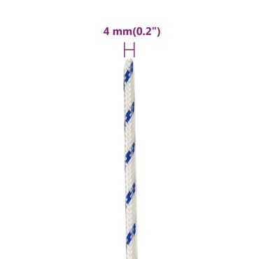 vidaXL Σχοινί Ναυτιλίας Λευκό 4 χιλ. 250 μ. από Πολυπροπυλένιο