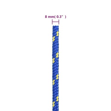 vidaXL Σχοινί Ναυτιλίας Μπλε 8 χιλ. 25 μ. από Πολυπροπυλένιο