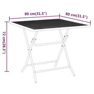 vidaXL Τραπέζι Κήπου Ανθρακί 80x80x72cm από Εκτεταμένο Μεταλ. Πλέγμα 1 τεμ.