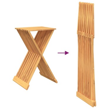 vidaXL Σκαμπό Πτυσσόμενο 40x32,5x70cm από Μασίφ Ξύλο Teak 1 τεμ.