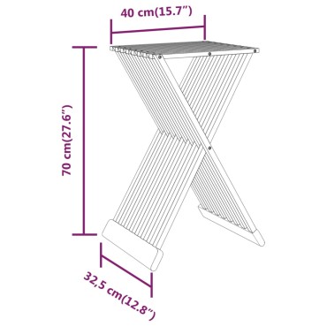 vidaXL Σκαμπό Πτυσσόμενο 40x32,5x70cm από Μασίφ Ξύλο Teak 1 τεμ.