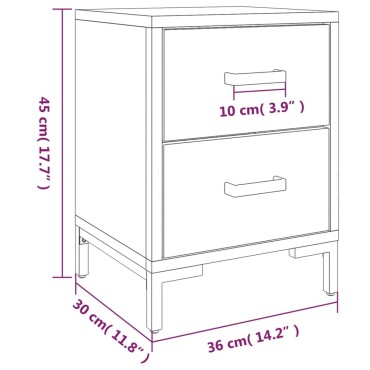 vidaXL Κομοδίνα 2 τεμ. 36x30x45cm από Μασίφ Ξύλο Πεύκου