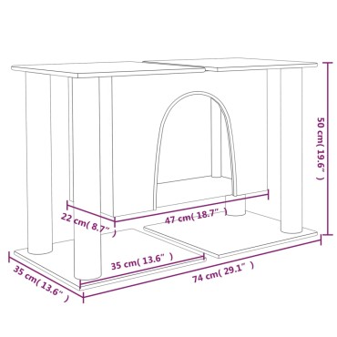 vidaXL Γατόδεντρο Σκούρο Γκρι 50 εκ. με Στύλους Ξυσίματος από Σιζάλ