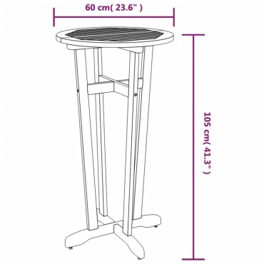 vidaXL Τραπέζι Μπαρ Κήπου 60x105cm από Μασίφ Ξύλο Ακακίας 1 τεμ.