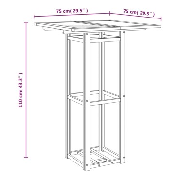 vidaXL Τραπέζι Bistro 75x75x110cm από Μασίφ Ξύλο Ακακίας 1 τεμ.