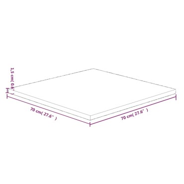 vidaXL Επιφάνεια Τραπεζιού Τετράγωνη 70x70x1,5cm Μασίφ Ξύλο Δρυς 1 τεμ.