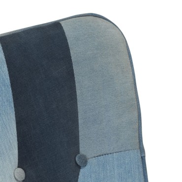 vidaXL Πολυθρόνα Κουνιστή Μπλε Denim Patchwork Καραβόπανο 56x74x93cm 1 τεμ.