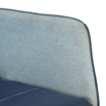 vidaXL Πολυθρόνα Κουνιστή Μπλε Denim Patchwork Καραβόπανο 56x74x93cm 1 τεμ.