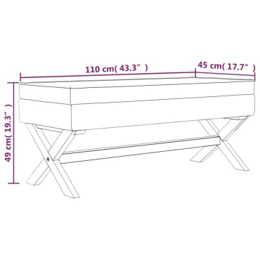 vidaXL Σκαμπό Αποθήκευσης Σκούρο Γκρι 110x45x49cm Υφασμάτινο 1 τεμ.