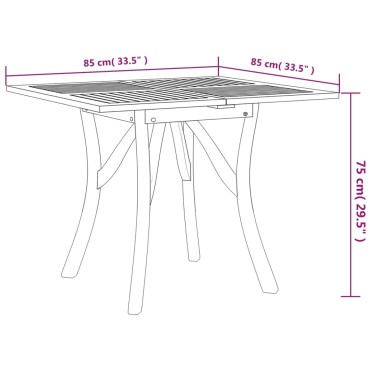 vidaXL Τραπέζι Κήπου 85x85x75cm από Μασίφ Ξύλο Ακακίας 1 τεμ.