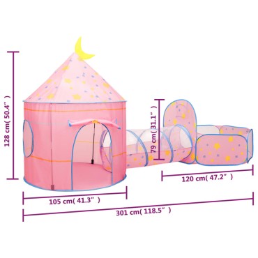 vidaXL Παιδική Σκηνή Ροζ 301 x 120 x 128 εκ.
