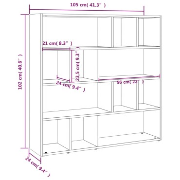 vidaXL Βιβλιοθήκη/Διαχωριστικό Χώρου Γκρι Sonoma 105x24x102cm