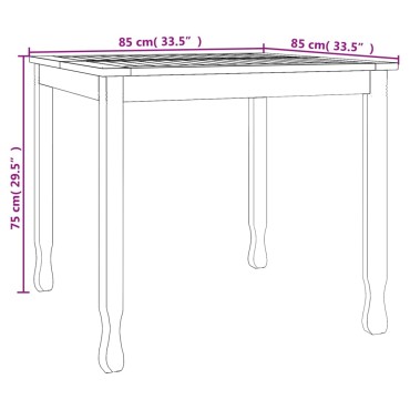 vidaXL Τραπεζαρία Κήπου 85x85x75cm από Μασίφ Ξύλο Teak 1 τεμ.