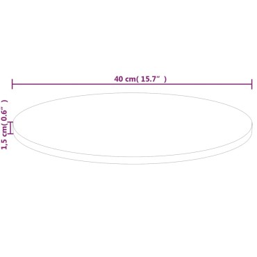 vidaXL Επιφάνεια Τραπεζιού Στρογγυλή 40x1,5cm Μασίφ Ξύλο Δρυς 1 τεμ.