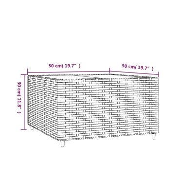 vidaXL Τραπέζάκι Κήπου Τετράγωνο Καφέ 50x50x30cm από Συνθετικό Ρατάν