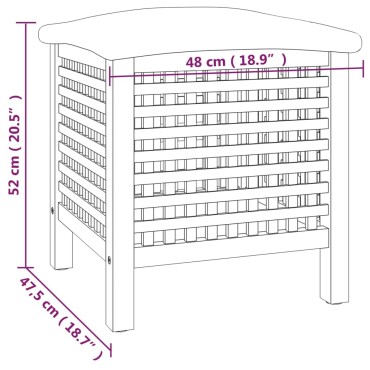 vidaXL Σκαμπό Μπάνιου 48 x 47,5 x 52 εκ. από Μασίφ Ξύλο Καρυδιάς