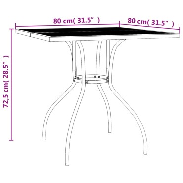 vidaXL Τραπέζι Κήπου Ανθρακί με Πλέγμα 80x80x72,5cm Ατσάλινο 1 τεμ.