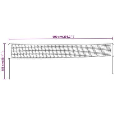 vidaXL Φιλέ Μπάντμιντον Κίτρινο και Μαύρο 600 x 155 εκ. Ύφασμα PE