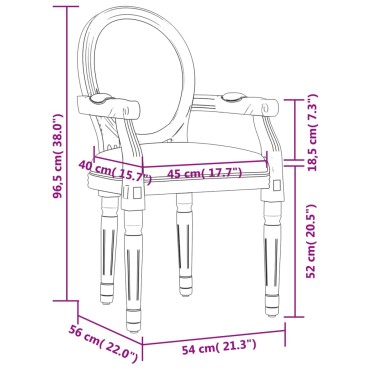 vidaXL Καρέκλα Τραπεζαρίας Σκούρο Γκρι 54x56x96,5cm Βελούδινη 1 τεμ.