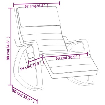 vidaXL Κουνιστή Πολυθρόνα Κρεμ Υφασμάτινη 67x80x88cm 1 τεμ.