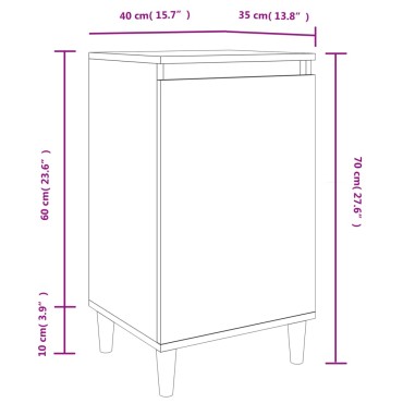 vidaXL Κομοδίνα 2 τεμ. Λευκά 40x35x70cm από Επεξεργασμένο Ξύλο