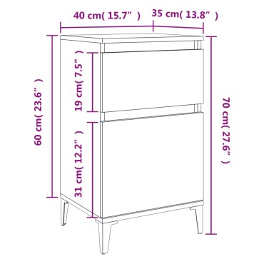 vidaXL Κομοδίνο Γκρι Σκυροδέματος 40x35x70cm 1 τεμ.