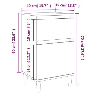 vidaXL Κομοδίνο Γκρι Σκυροδέματος 40x35x70cm 1 τεμ.